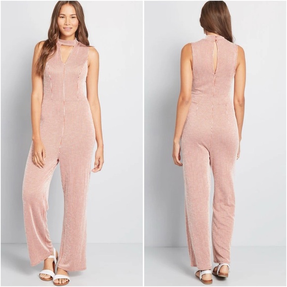 Modcloth Pants - ModCloth For the Bliss of It Jumpsuit Orange Stripe Mod Retro 60s 70s XS NWT